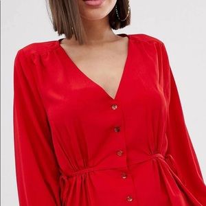 ASOS draw string peplum front blouse